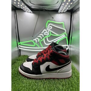 Nike Air Jordan 1 Mid White/Black/Gym Red DQ8423-106 Size 6.5Y Women's 8‎